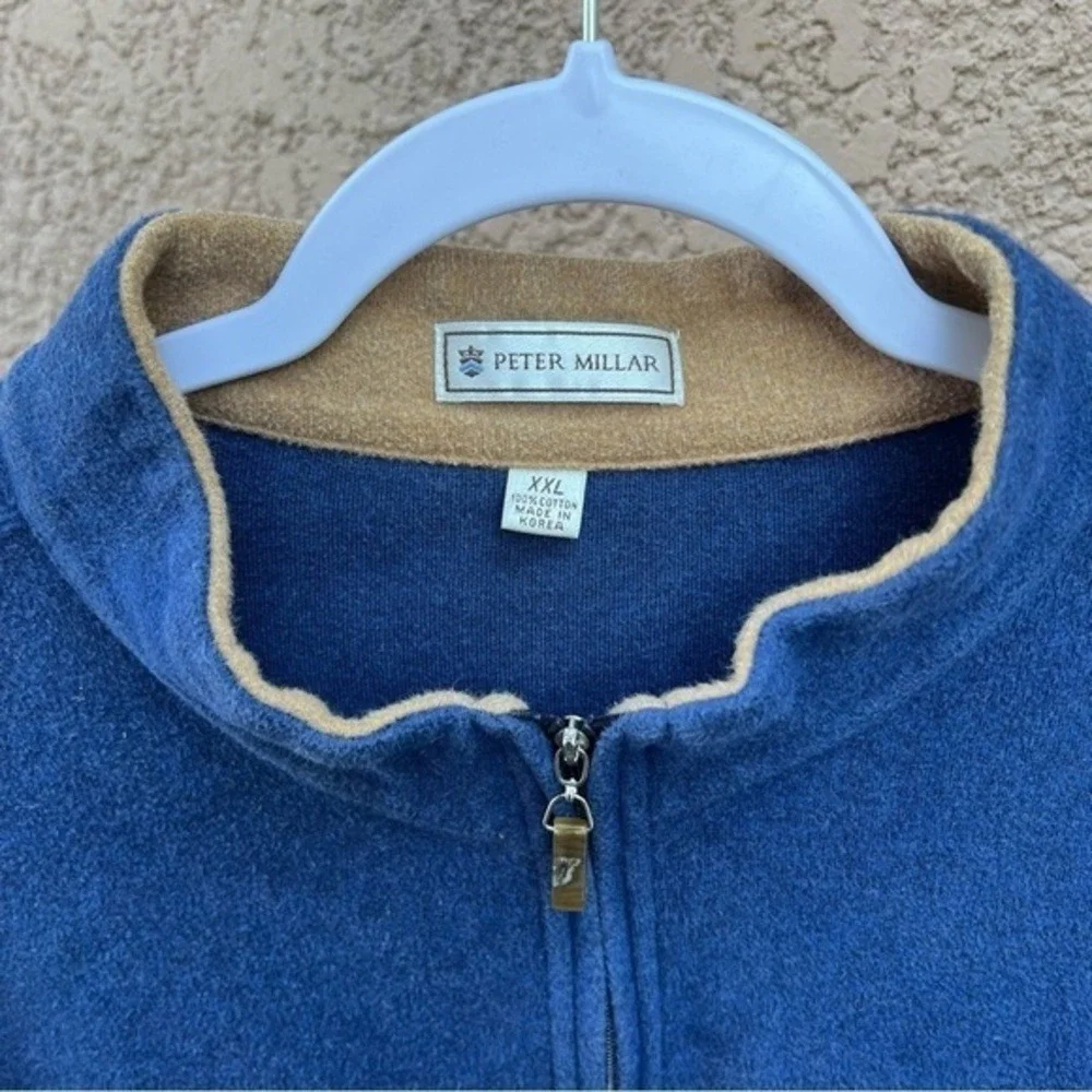 Peter Millar Fleece Quarter-Zip with Anchor Embroidery Sweatshirt Mens Size‎ 2XL